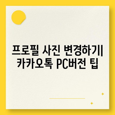 카카오톡 pc버전 프로필관리