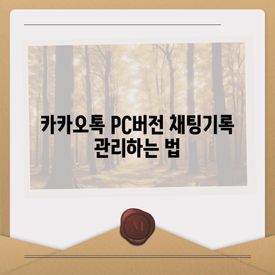 카카오톡 pc버전 채팅기록