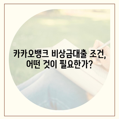 카카오뱅크 pc버전 비상금대출 pc버전 조건