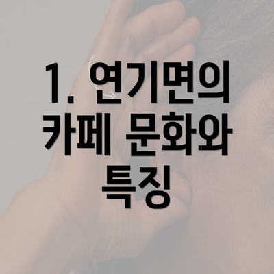 1. 연기면의 카페 문화와 특징