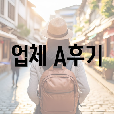 업체 A후기