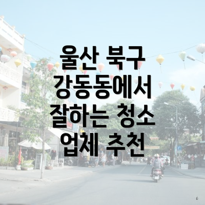 울산 북구 강동동에서 잘하는 청소 업체 추천