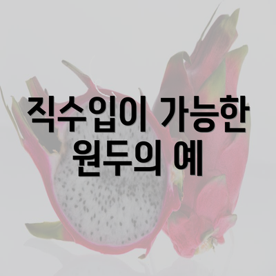 직수입이 가능한 원두의 예