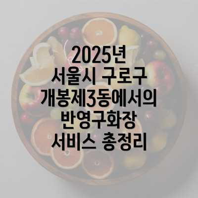 2025년 서울시 구로구 개봉제3동에서의 반영구화장 서비스 총정리