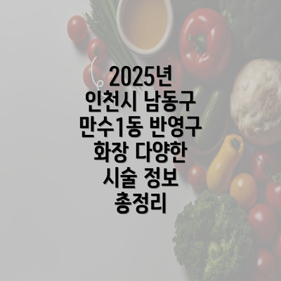 2025년 인천시 남동구 만수1동 반영구 화장 다양한 시술 정보 총정리