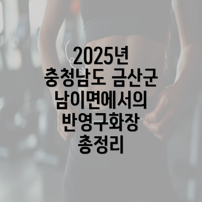 2025년 충청남도 금산군 남이면에서의 반영구화장 총정리