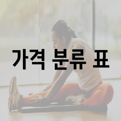 가격 분류 표