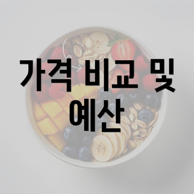 가격 비교 및 예산