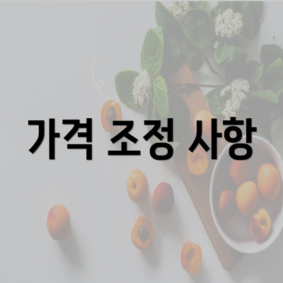 가격 조정 사항