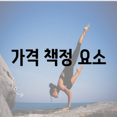 가격 책정 요소