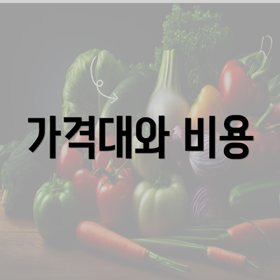 가격대와 비용