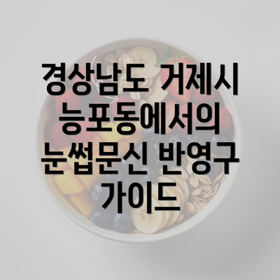 경상남도 거제시 능포동에서의 눈썹문신 반영구 가이드