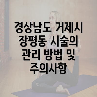 경상남도 거제시 장평동 시술의 관리 방법 및 주의사항