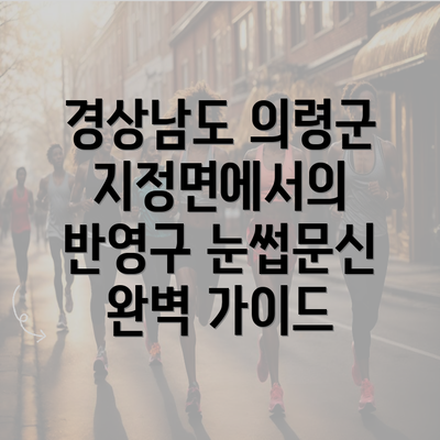 경상남도 의령군 지정면에서의 반영구 눈썹문신 완벽 가이드