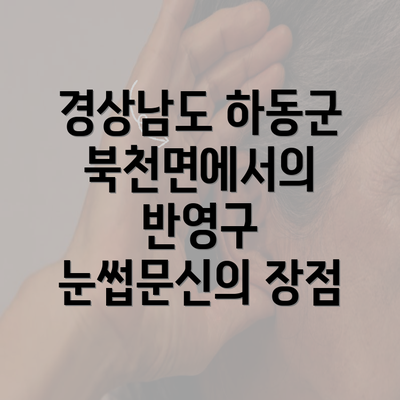 경상남도 하동군 북천면에서의 반영구 눈썹문신의 장점