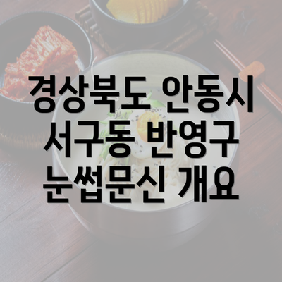 경상북도 안동시 서구동 반영구 눈썹문신 개요