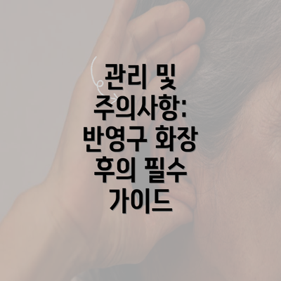 관리 및 주의사항: 반영구 화장 후의 필수 가이드