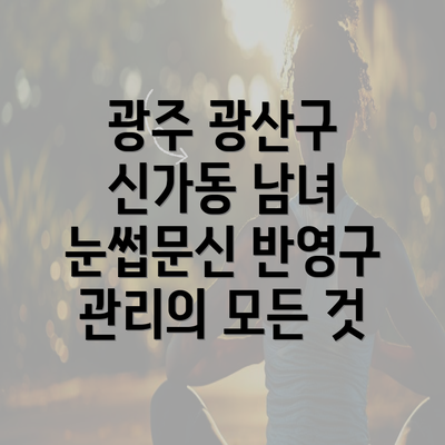 광주 광산구 신가동 남녀 눈썹문신 반영구 관리의 모든 것