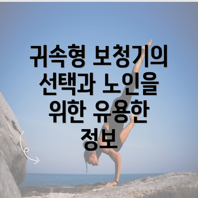 귀속형 보청기의 선택과 노인을 위한 유용한 정보