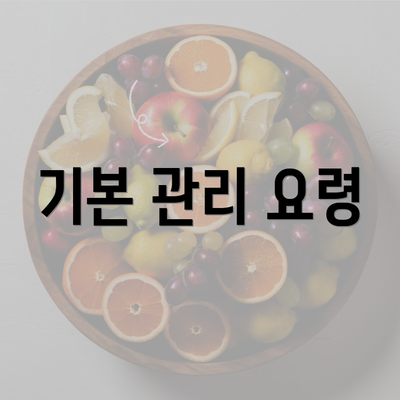 기본 관리 요령