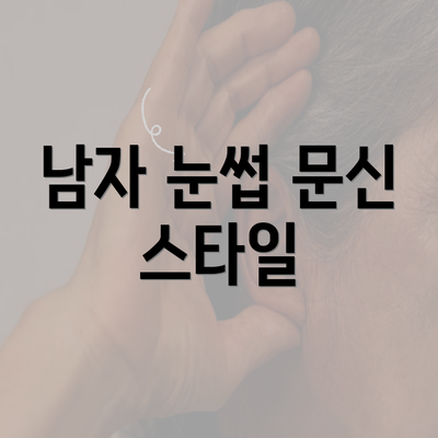 남자 눈썹 문신 스타일