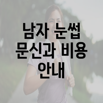 남자 눈썹 문신과 비용 안내