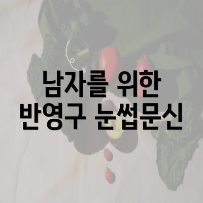 남자를 위한 반영구 눈썹문신