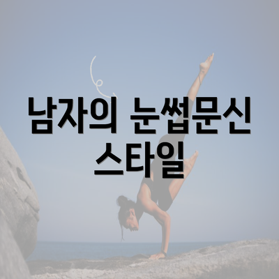 남자의 눈썹문신 스타일