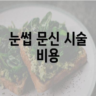 눈썹 문신 시술 비용