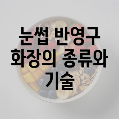 눈썹 반영구 화장의 종류와 기술