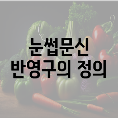 눈썹문신 반영구의 정의