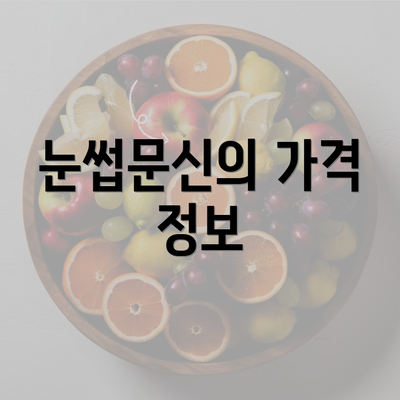 눈썹문신의 가격 정보