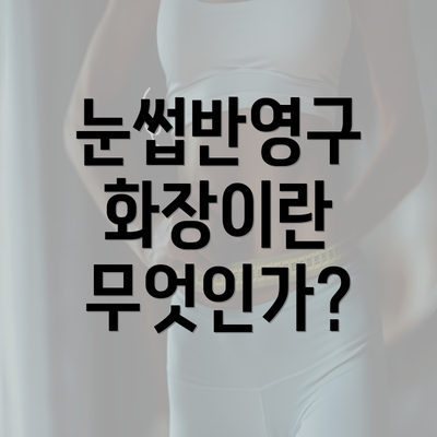 눈썹반영구 화장이란 무엇인가?