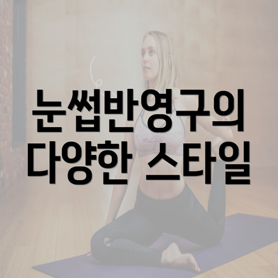 눈썹반영구의 다양한 스타일