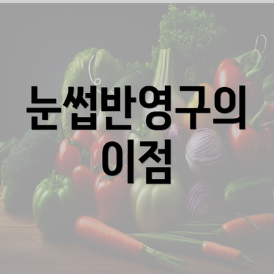 눈썹반영구의 이점