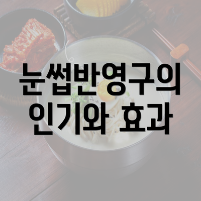 눈썹반영구의 인기와 효과