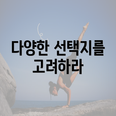 다양한 선택지를 고려하라