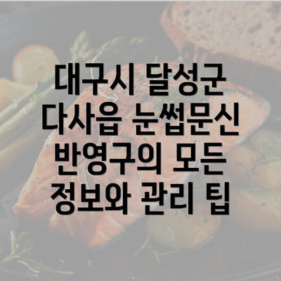 대구시 달성군 다사읍 눈썹문신 반영구의 모든 정보와 관리 팁