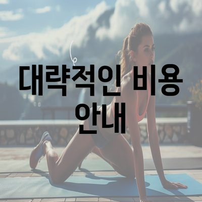 대략적인 비용 안내