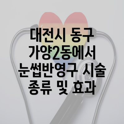 대전시 동구 가양2동에서 눈썹반영구 시술 종류 및 효과