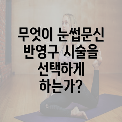 무엇이 눈썹문신 반영구 시술을 선택하게 하는가?