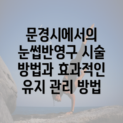 문경시에서의 눈썹반영구 시술 방법과 효과적인 유지 관리 방법