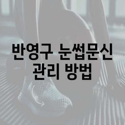 반영구 눈썹문신 관리 방법