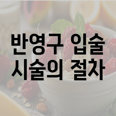 반영구 입술 시술의 절차