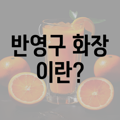 반영구 화장 이란?