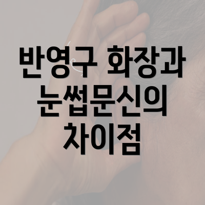 반영구 화장과 눈썹문신의 차이점