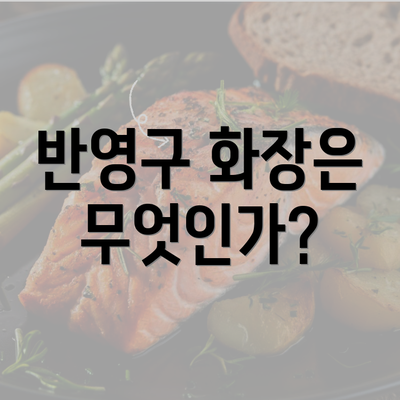 반영구 화장은 무엇인가?