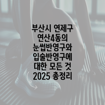 부산시 연제구 연산4동의 눈썹반영구와 입술반영구에 대한 모든 것 2025 총정리