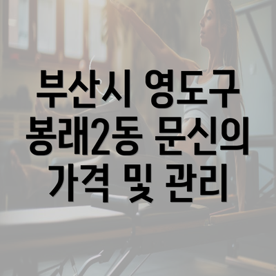 부산시 영도구 봉래2동 문신의 가격 및 관리