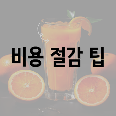 비용 절감 팁